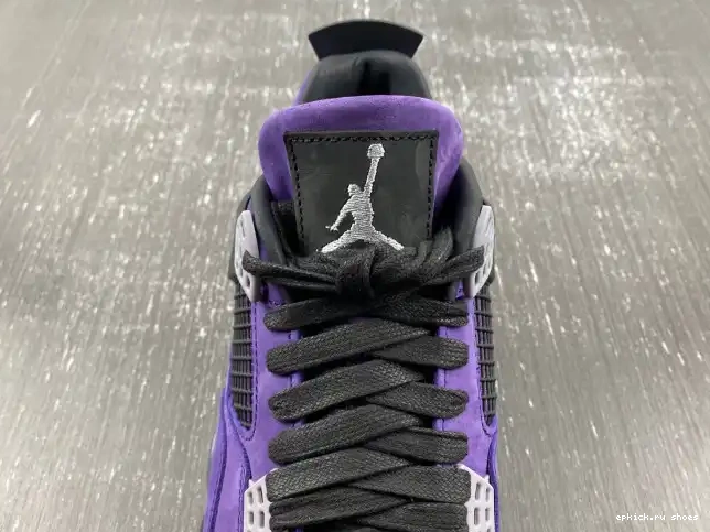 Cheap Purple Jordan 4 Air x Scott Travis Suede 0501